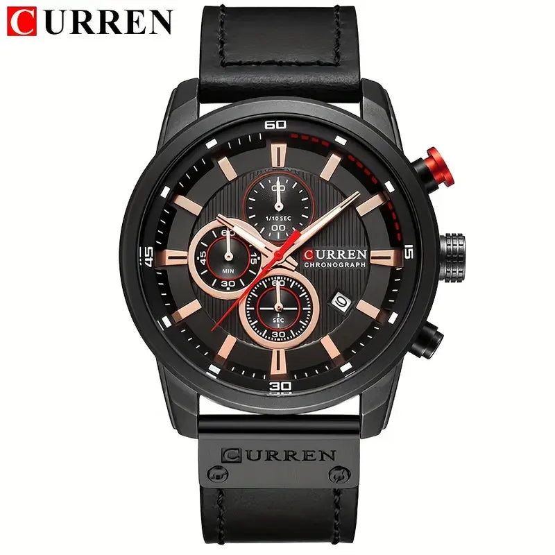 Relógio de Luxo Curren com pulseira de couro