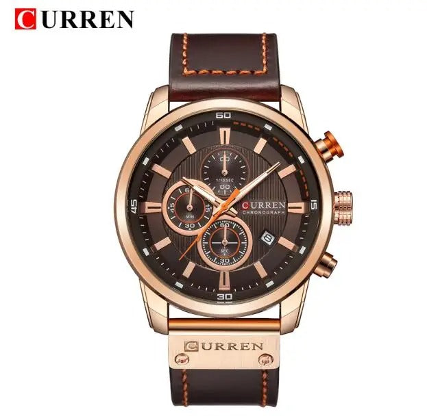 Relógio de Luxo Curren com pulseira de couro