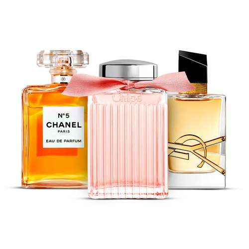 Combination of 3 women's perfumes – Chanel Nº5, Chloé and Yves Saint Laurent Libre [100 ml each]