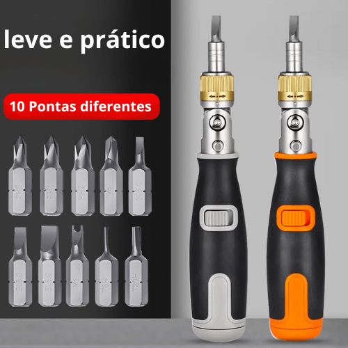 Chave de fenda MultiPro 10 em 1 + Brinde Surpresa 🎁