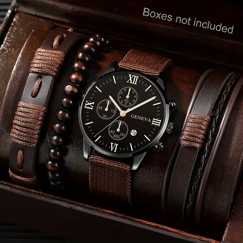 Relógio Casual Geneva + Acessórios de Brinde
