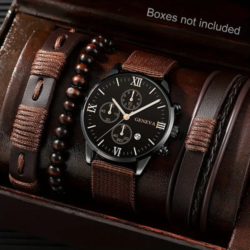 Relógio Casual Geneva + Acessórios de Brinde