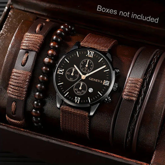Relógio Casual Geneva + Acessórios de Brinde