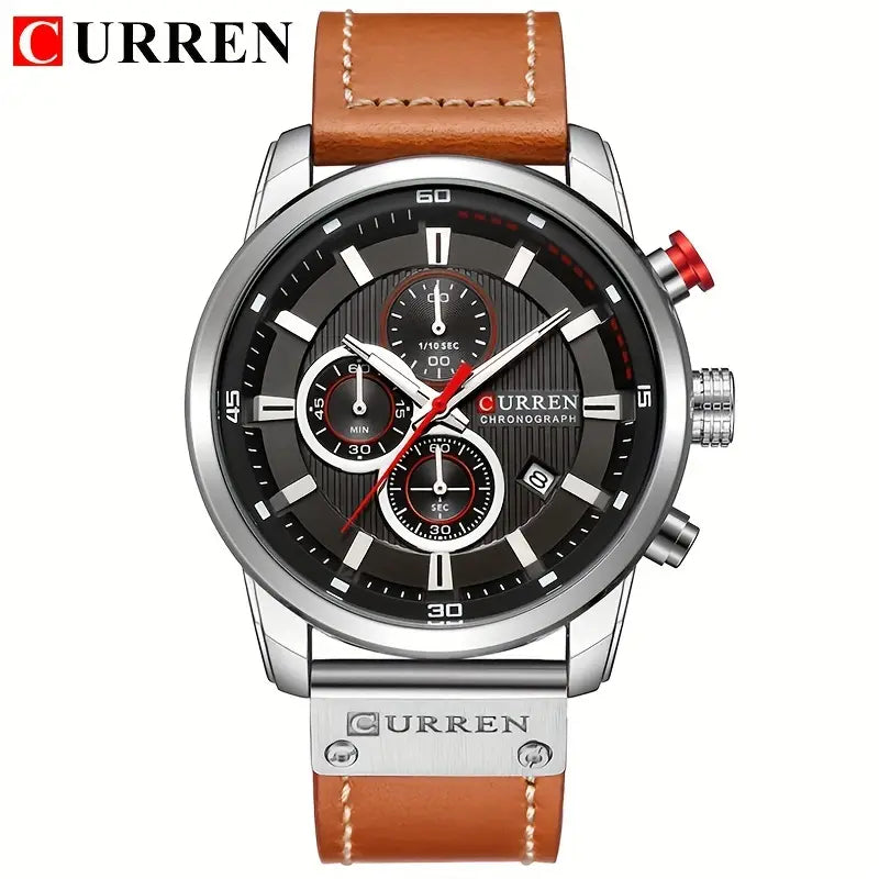 Relógio de Luxo Curren com pulseira de couro