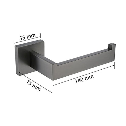 Kit Acessórios Para Banheiro 5 Peças Inox Grafite Escovado