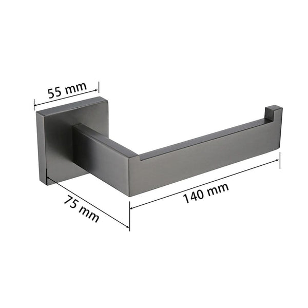 Kit Acessórios Para Banheiro 5 Peças Inox Grafite Escovado