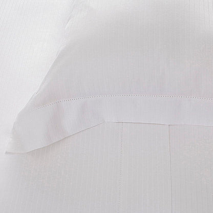 Jogo de Cama Casal Cetim 300 Fios Buddemeyer Damask Stripes 100% Algodão Penteado Branco 4 peças