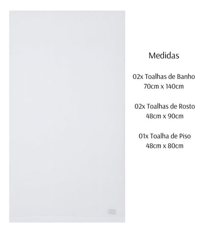 Jogo Banho Buddemeyer 05 Peças Dual Air Cotton 100% Algodão Cor Dual Air Branco