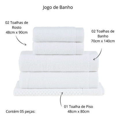 Jogo Banho Buddemeyer 05 Peças Dual Air Cotton 100% Algodão