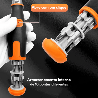 Chave de fenda MultiPro 10 em 1 + Brinde Surpresa 🎁
