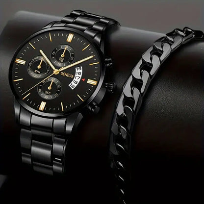 Relógio Geneva + Pulseira de prata